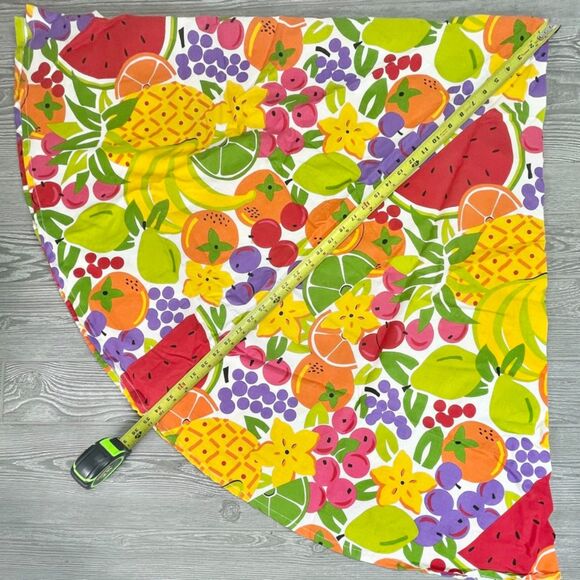 Summer Fruit Round Table Cloth Bright Colorful Watermelon Lime Oranges 70"-Flaws - Picture 4 of 9